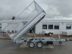 VEZEKO Juki 27.3 Dreiseitenkipper + ankippbarer Transporter + Gitter 100 cm 350x185x135 cm