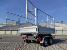 Pritsche mit Alu-Bordwänden für Hakengerät Konos Tandem 247x178x35cm