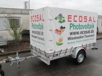 Beschriftung eines Koch -Anhängers im Maß 3000 x 1800 mm