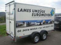 Beschriftung BRENDERUP - Kofferanhängers 7350 TB im Maß 3500 x 1