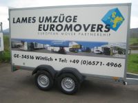 Beschriftung BRENDERUP - Kofferanhängers 7350 TB im Maß 3500 x 1